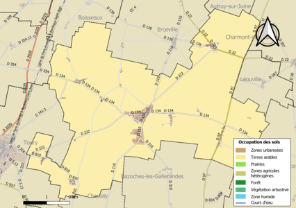 Carte des infrastructures et de l'occupation des sols de la commune en 2018 (CLC).