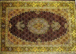 Alfombra tradicional de Tabriz, de lana y seda