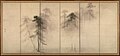 Left panel of the Shōrin-zu byōbu, by Hasegawa Tohaku, c. 1595, six-fold screen, ink on paper, National Treasure