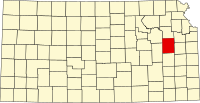 Map of Kansas highlighting Osage County