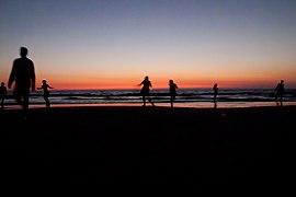 Party on the beach late at night, Goa