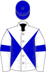 White, blue diabolo, armlets and cap