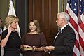 Patenaude being sworn in as Deputy Secretary by Vice President Mike Pence in 2017