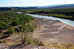 Lo Rio Grande prèp del canhon de Boquillas.