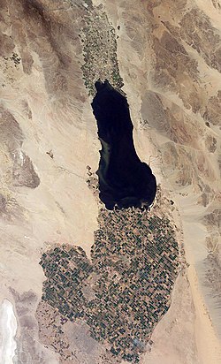 Satelitní pohled na jezero