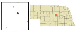 Location of Ord, Nebraska