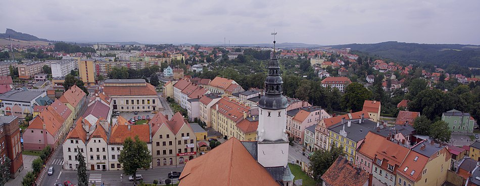 Złotoryja, widok z kościoła pw. Narodzenia NMP