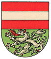 Mödling: oben der Bindenschild (Österreich), unten der Panther
