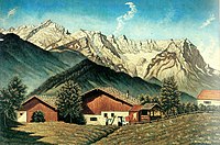 Alpenhof, Öl auf Holz, 1926