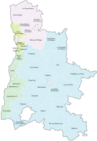 Circonscriptions législatives de la Drôme depuis le redécoupage de 1988