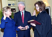 Clinton taking oath as Secretary of State