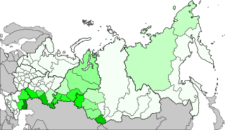 Distribution of Kazakh, 2010