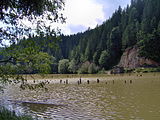 Mountains surrounding the Red Lake