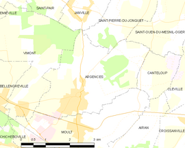 Mapa obce Argences