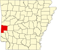 Map of Arkanzas highlighting Polk County