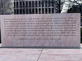 Plaque Near Statue of Ike as a Boy at Eisenhower Memorial