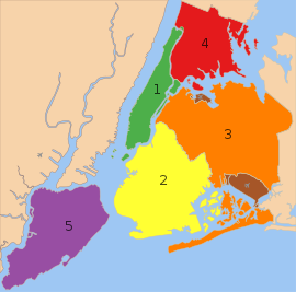 Mapa mestských častí New Yorku