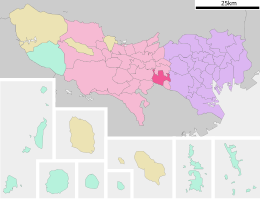 Chōfun sijainti Tokion metropolissa