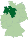 Location of Lower Saxony within Germany