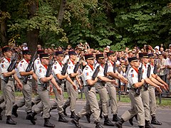 Garde d'honneur du 1er régiment d'artillerie de l'armée française, Varsovie, 2007.