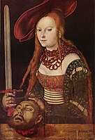 Lucas Cranach l'Ancien, Judith avec la tête d'Holopherne, vers 1530.