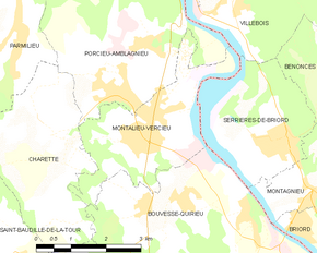 Poziția localității Montalieu-Vercieu