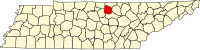 Map of Tennessee highlighting Jackson County