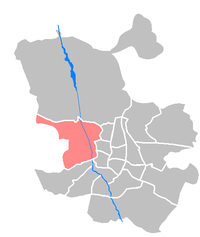 Moncloa-Aravaca barrutiaren kokapena Madrilen