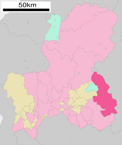 Location of Nakatsugawa in Gifu Prefecture