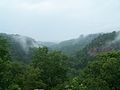 View from the summit of Petit Jean Mountain, in the Arkansas River Valley, from Mather Lodge in Petit Jean State Park.