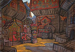 Nicolas Roerich. Projet de décor pour les danses polovtsiennes de 1909