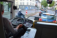 BYD ebus in Bonn, Fahreransicht (2013)