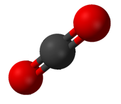 Ball and stick model of carbon dioxide