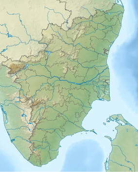 Map showing the location of நீலகிரி உயிர்க்கோளக் காப்பகம்
