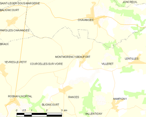 Poziția localității Montmorency-Beaufort