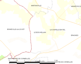 Mapa obce Le Bois-Hellain