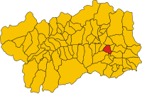 Locatie van Montjovet in Aosta (AO)