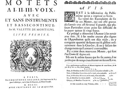 Un libro sui mottetti di Montigny.
