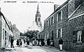 Plounérin ː l'entrée du bourg au début du XXe siècle (carte postale).