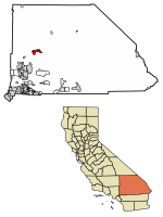 Location of Barstow in San Bernardino County, California.