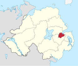 Belfast shown within Northern Ireland