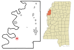 Location of Benoit, Mississippi