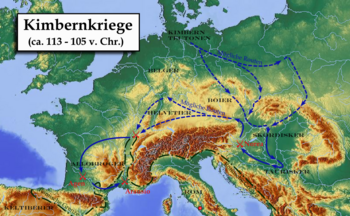 Züge der Kimbern und Teutonen bis zum Jahr 105 v. Chr.