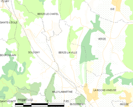 Mapa obce Berzé-la-Ville