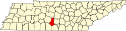 Karte von Marshall County innerhalb von Tennessee