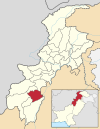 Location of Lakki Marwat District (highlighted in yellow) in the Khyber Paktunkhwa Province.