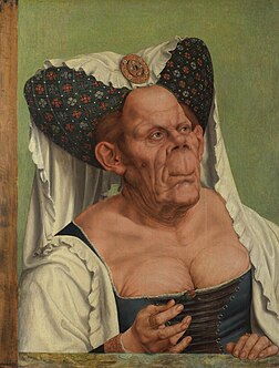 Vieille Femme Grotesque peinte par Quentin Massys entre 1525 et 1530. (définition réelle 3 212 × 4 226)