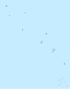 Mapa konturowa Tuvalu, po prawej znajduje się punkt z opisem „Funafuti”
