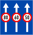 127b: Speed limits per lane