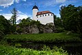 Erhaltene Oberburg der Burg Rabenstein (Chemnitz), eine klassische Turmburg, der angeschlossene Palas soll nachträglich errichtet worden sein, Sachsen